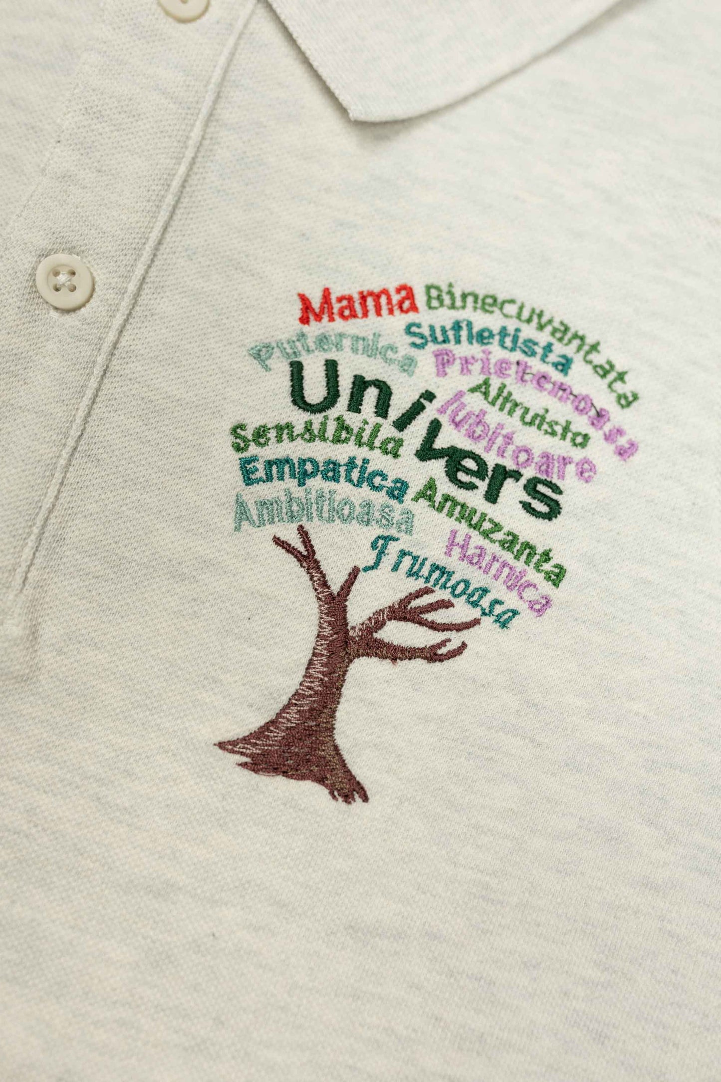 Mama | Tricou Polo Alb M