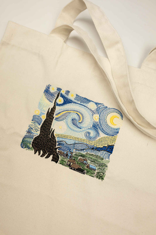 Starry Night - Van Gogh | Tote bag alb
