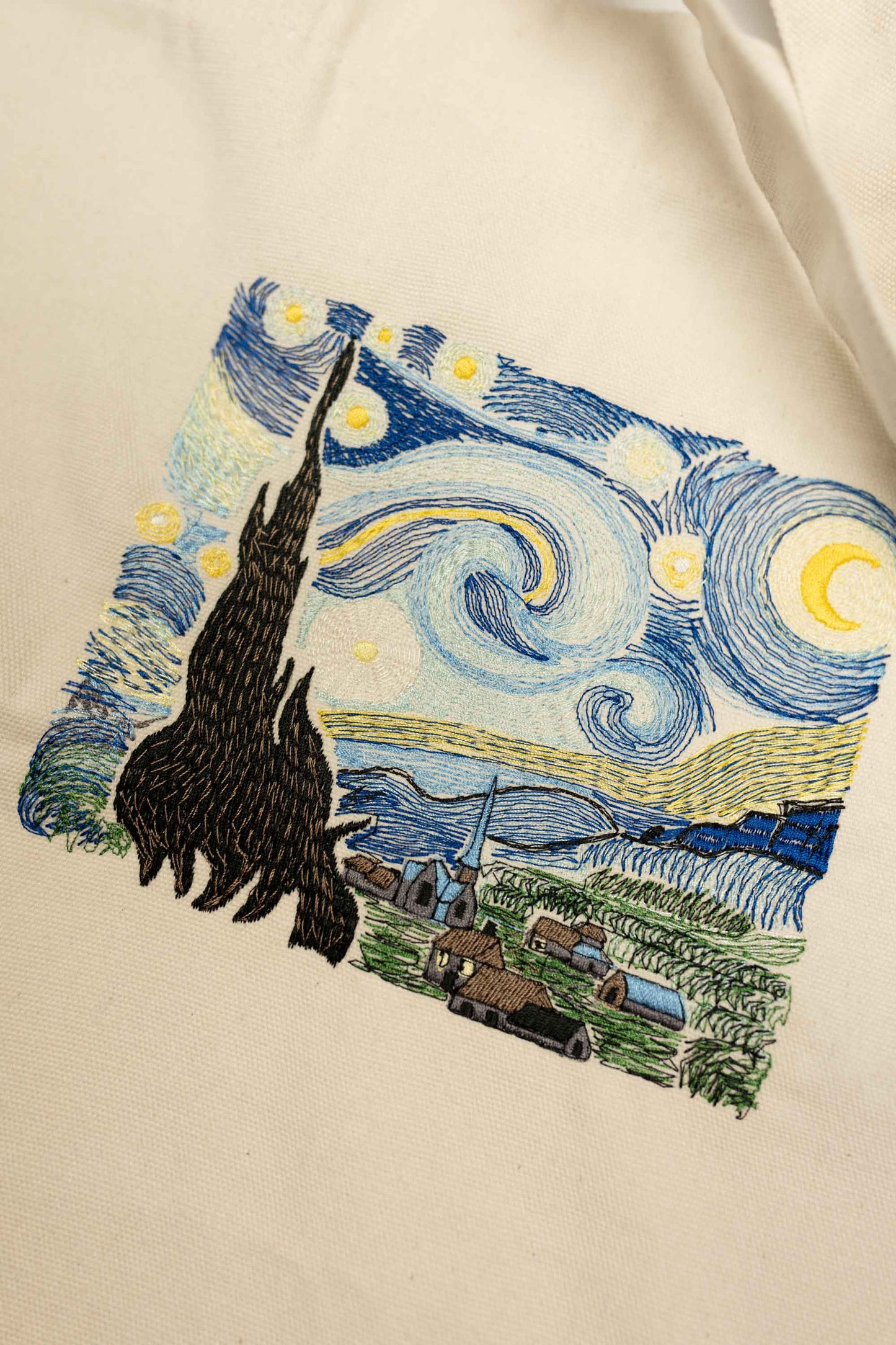Starry Night - Van Gogh | Tote bag alb