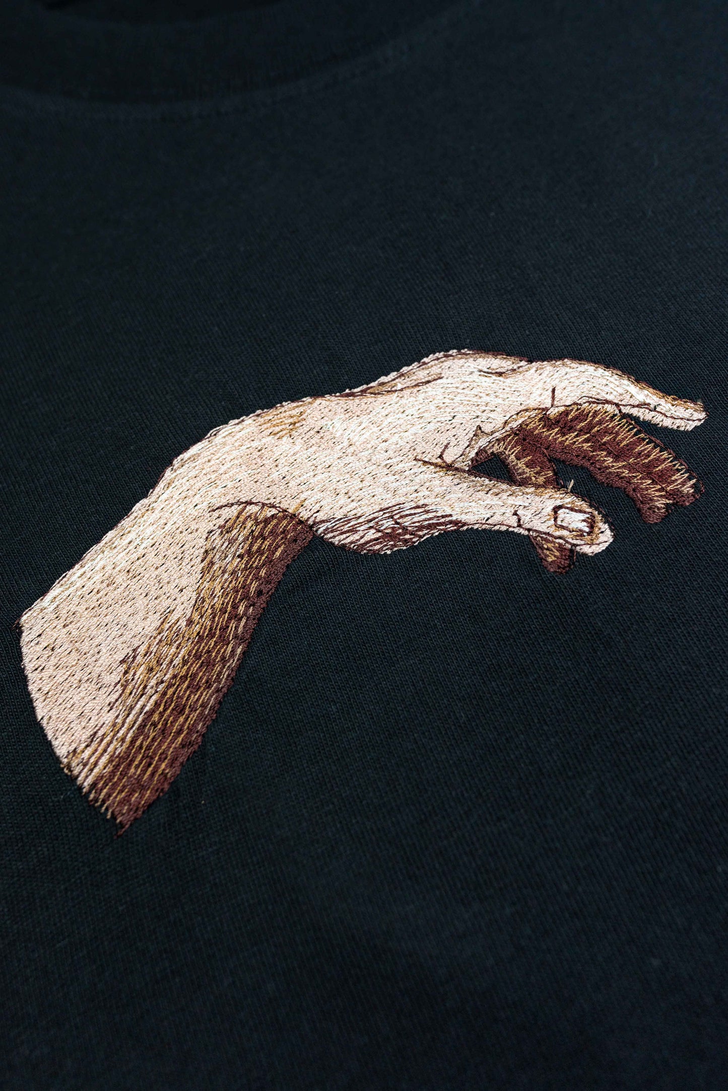 Sustainable organic cotton t-shirt with The Creation of Adam for men and women.