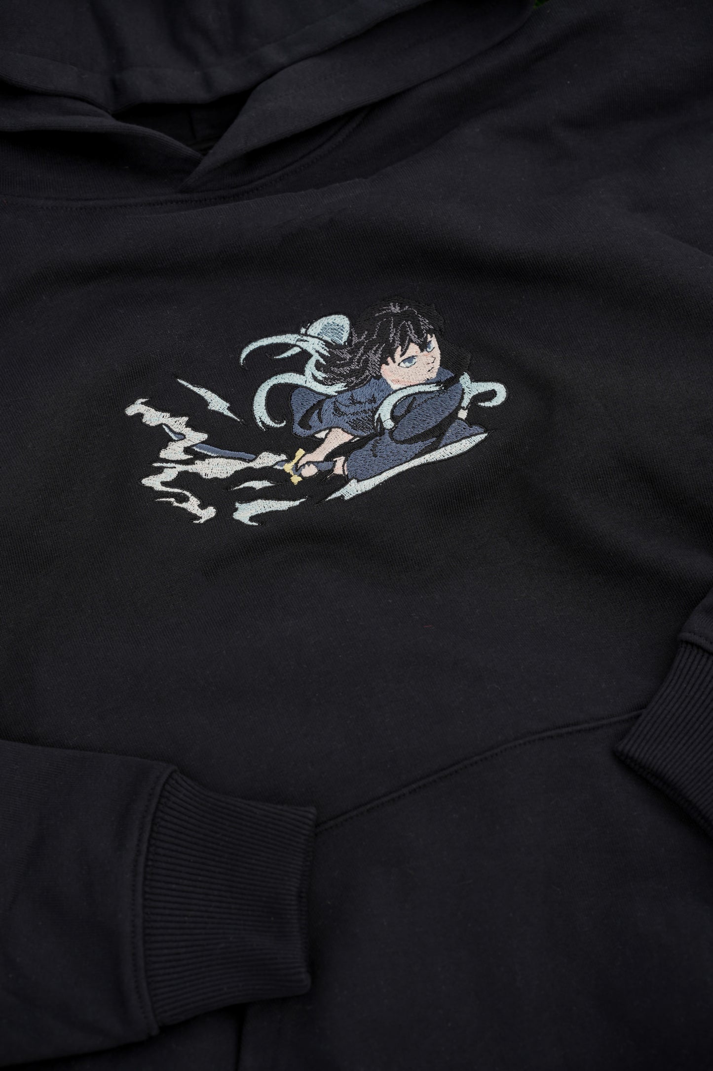 Black Oversized Muichiro Tokito Hoodie - Stitchdom