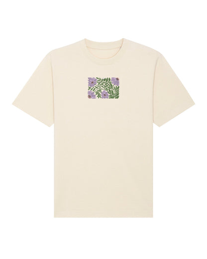 Blossom Harmony streetwear t-shirt for women, crafted from breathable organic cotton for all-day comfort.