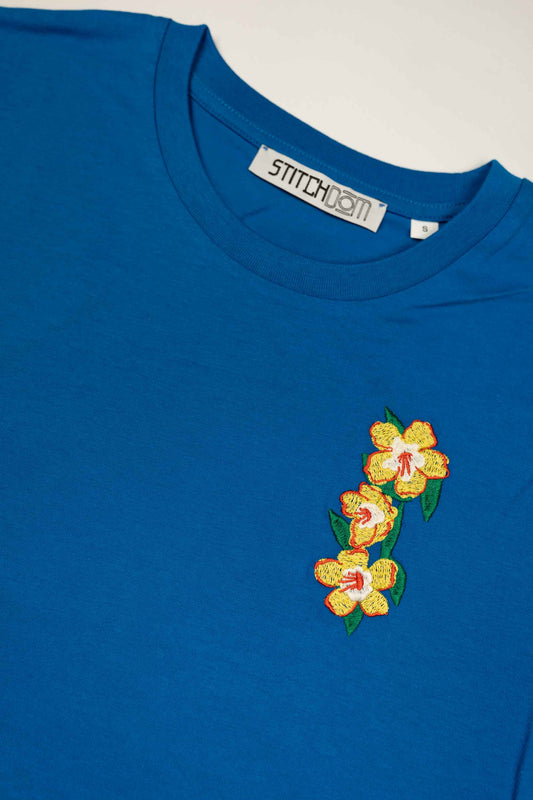 Flowers | Tricou Albastru S