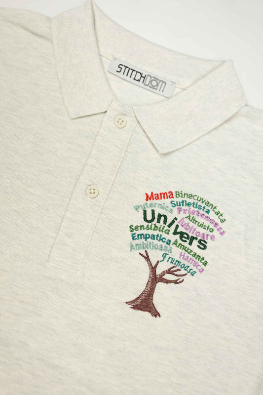 Mama | Tricou Polo Alb M