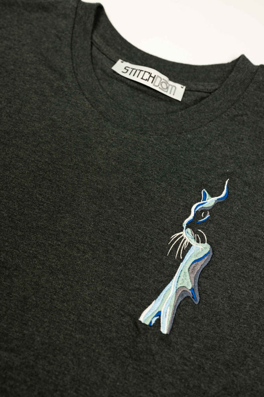 Kitty Kat | Tricou Gri Inchis M