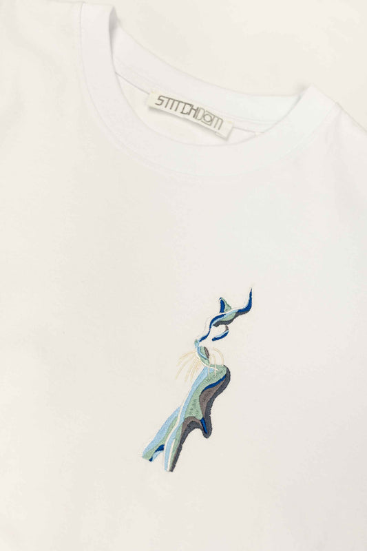 Kitty Kat | Tricou Alb L