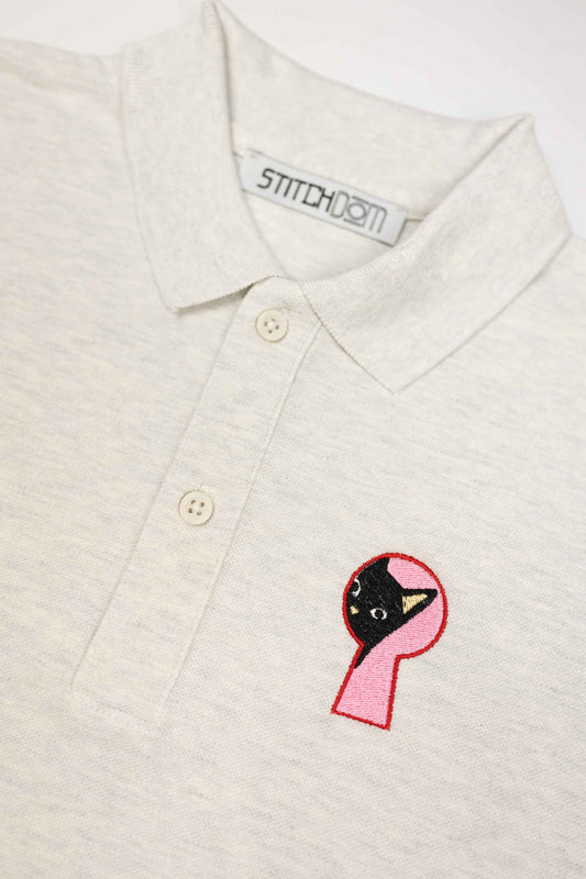 Peekaboo! | Tricou Polo Alb XS