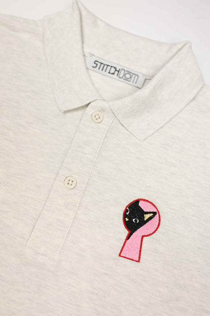 Peekaboo! | Tricou Polo Alb XS