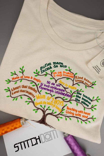 Hanorac/Tricou personalizat „Arborele Amintirilor” – textul tău brodat
