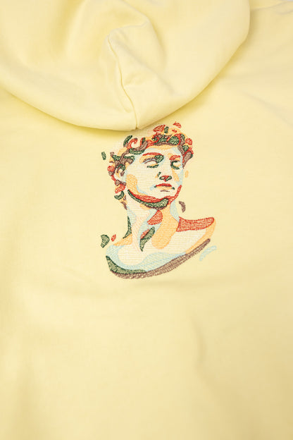 Sustainable oversized hoodie crafted with 100% organic cotton and detailed embroidery of Michelangelo's David.