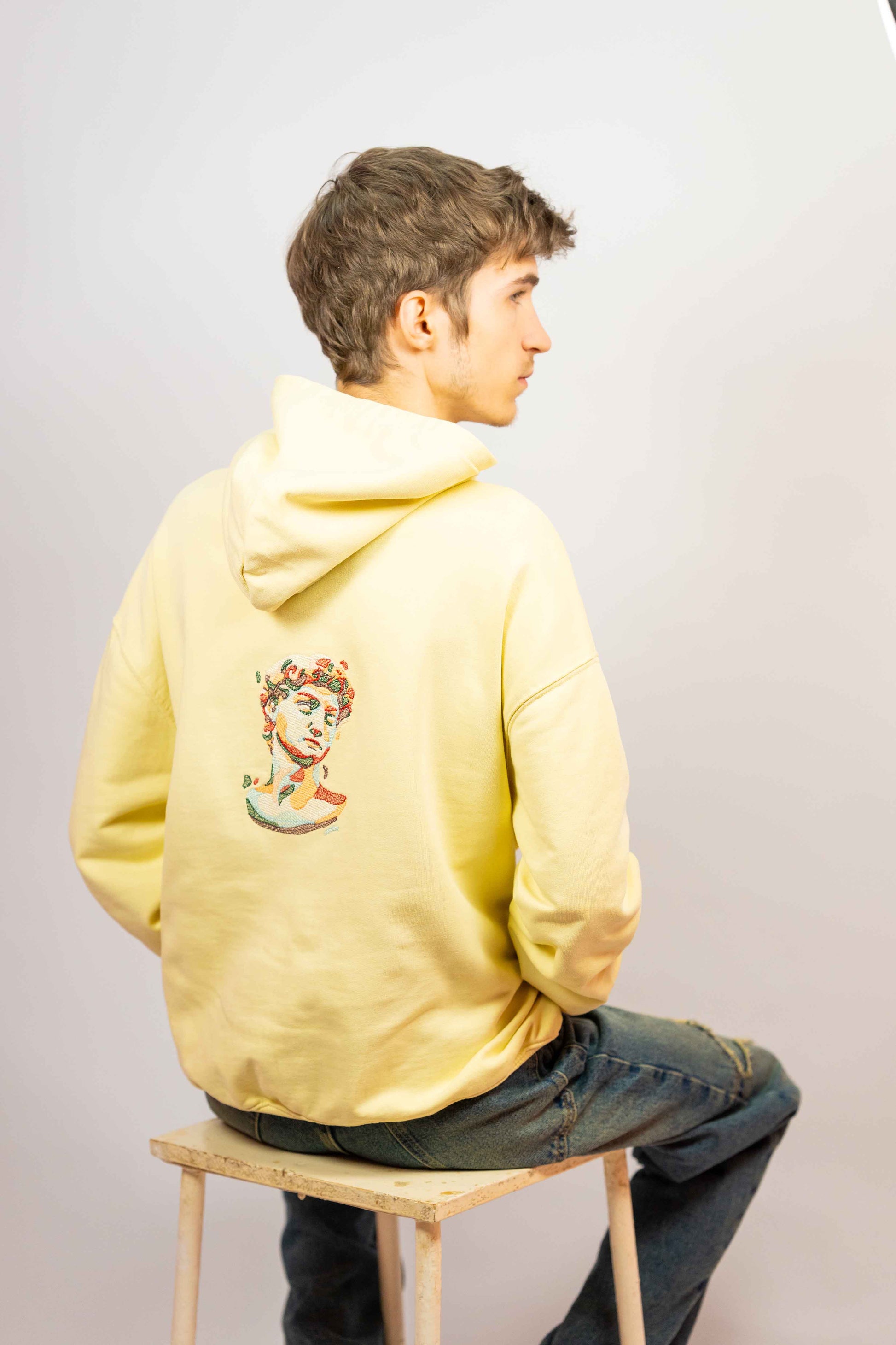 Premium organic cotton hoodie inspired by David of Michelangelo.