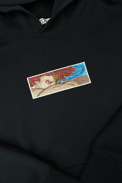 Luxury unisex organic cotton Hoodie with Fallen Angel design.