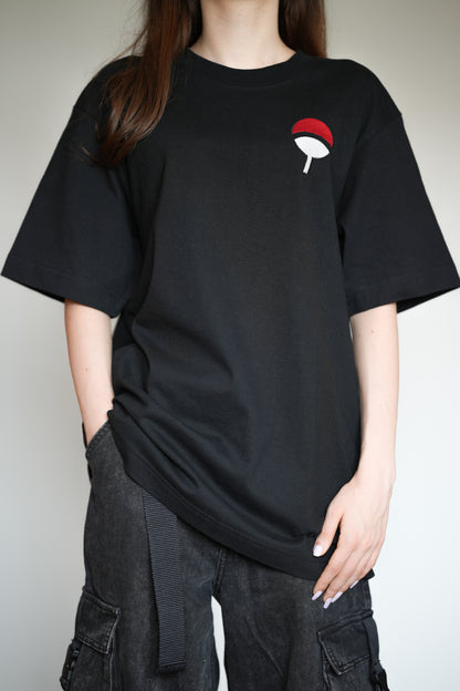 Quality Black Unisex Relaxed Sasuke T-shirt - Stitchdom