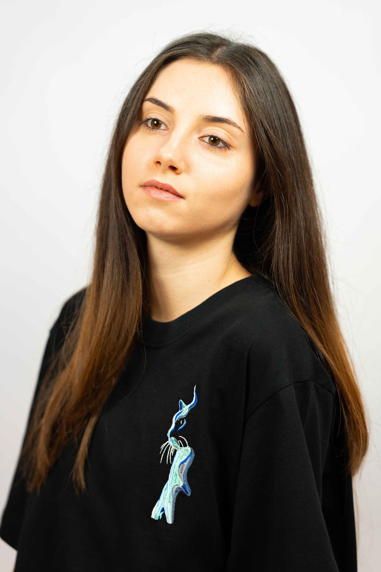 Premium unisex T-shirt made from organic cotton with Kitty Kat print.