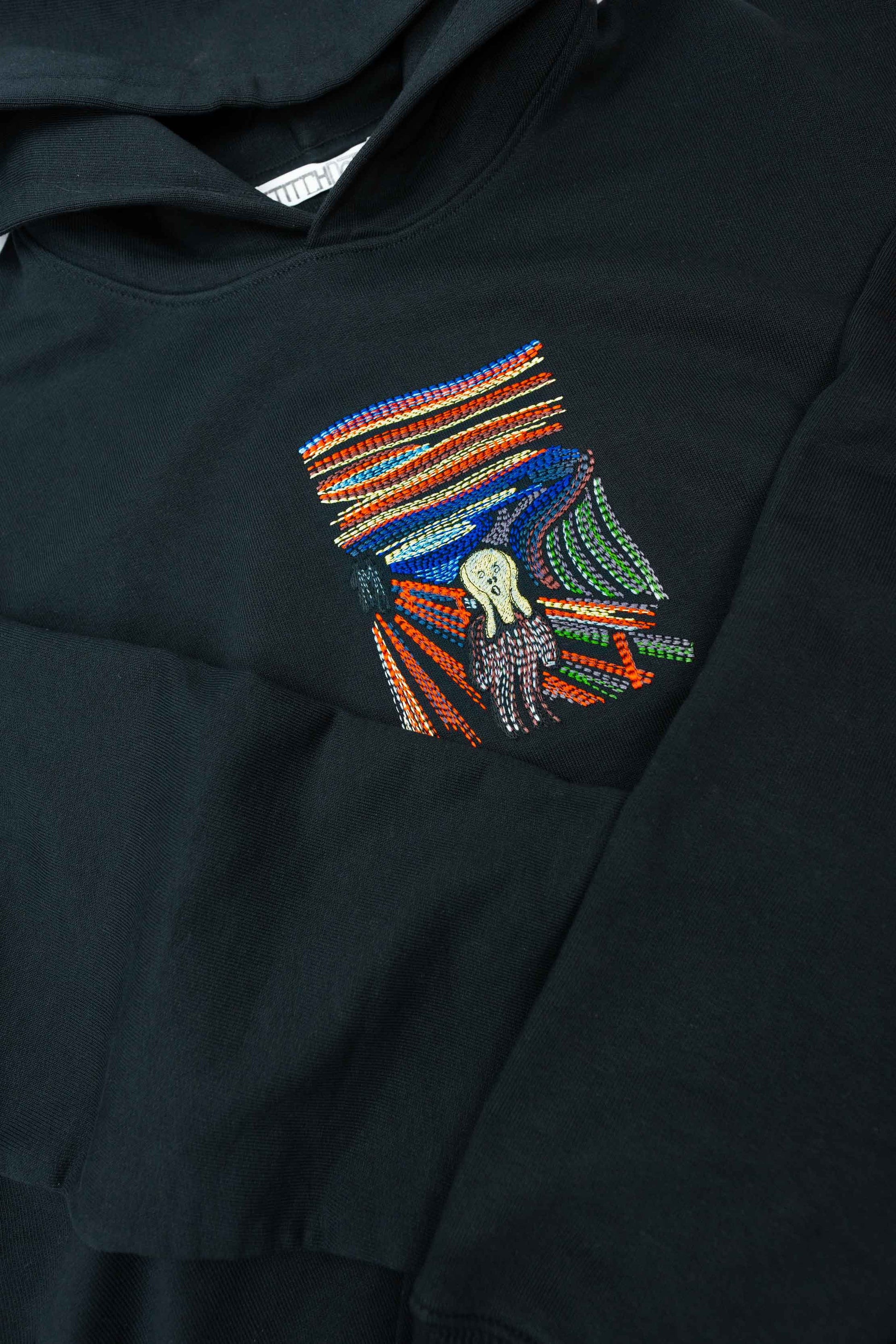 Luxury heavyweight hoodie, 100% organic cotton, with "The Scream" embroidery, oversized fit, unisex design, made of French terry fabric, 400 g/m²