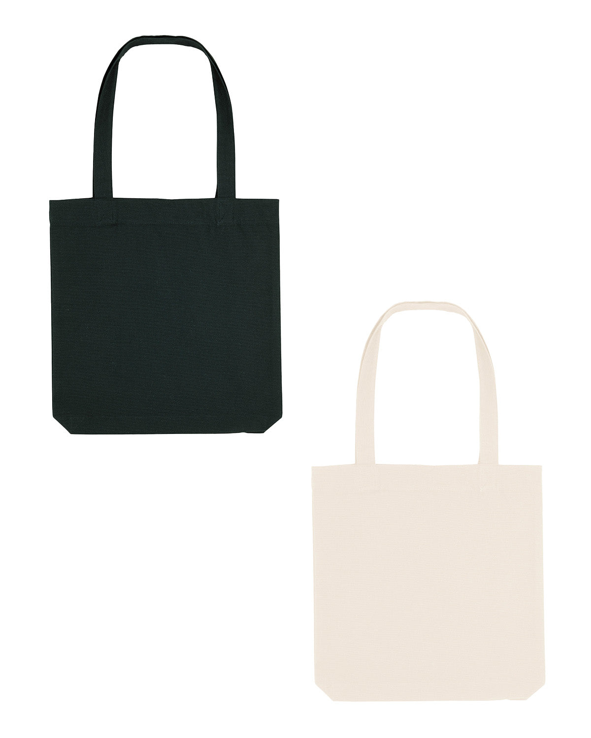 Tote bag de culoare neagra si de culoare crem.