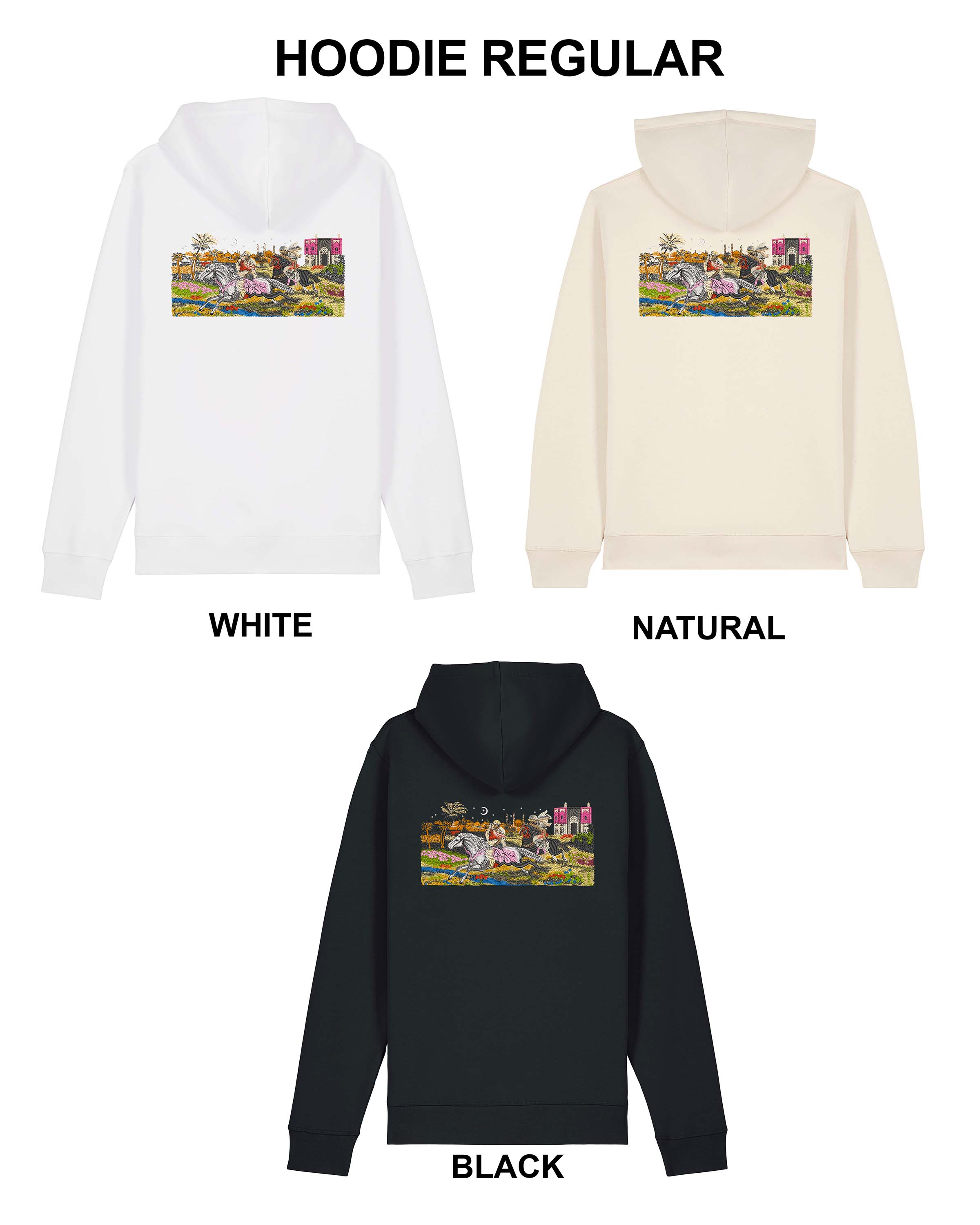 RĂPIREA DIN SERAI - Tricou și hanorac brodat din bumbac organic