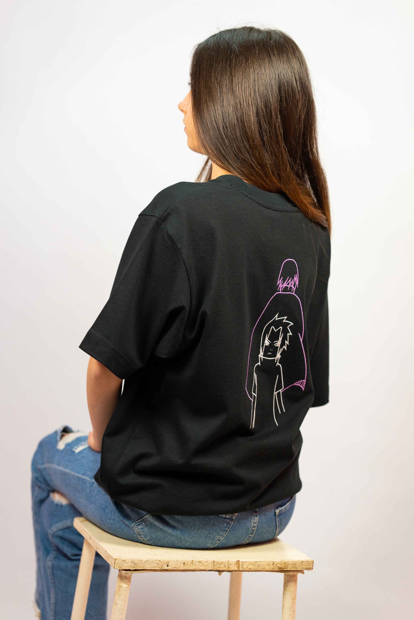 Unisex organic cotton t-shirt featuring Sasuke Uchiha design in premium quality.