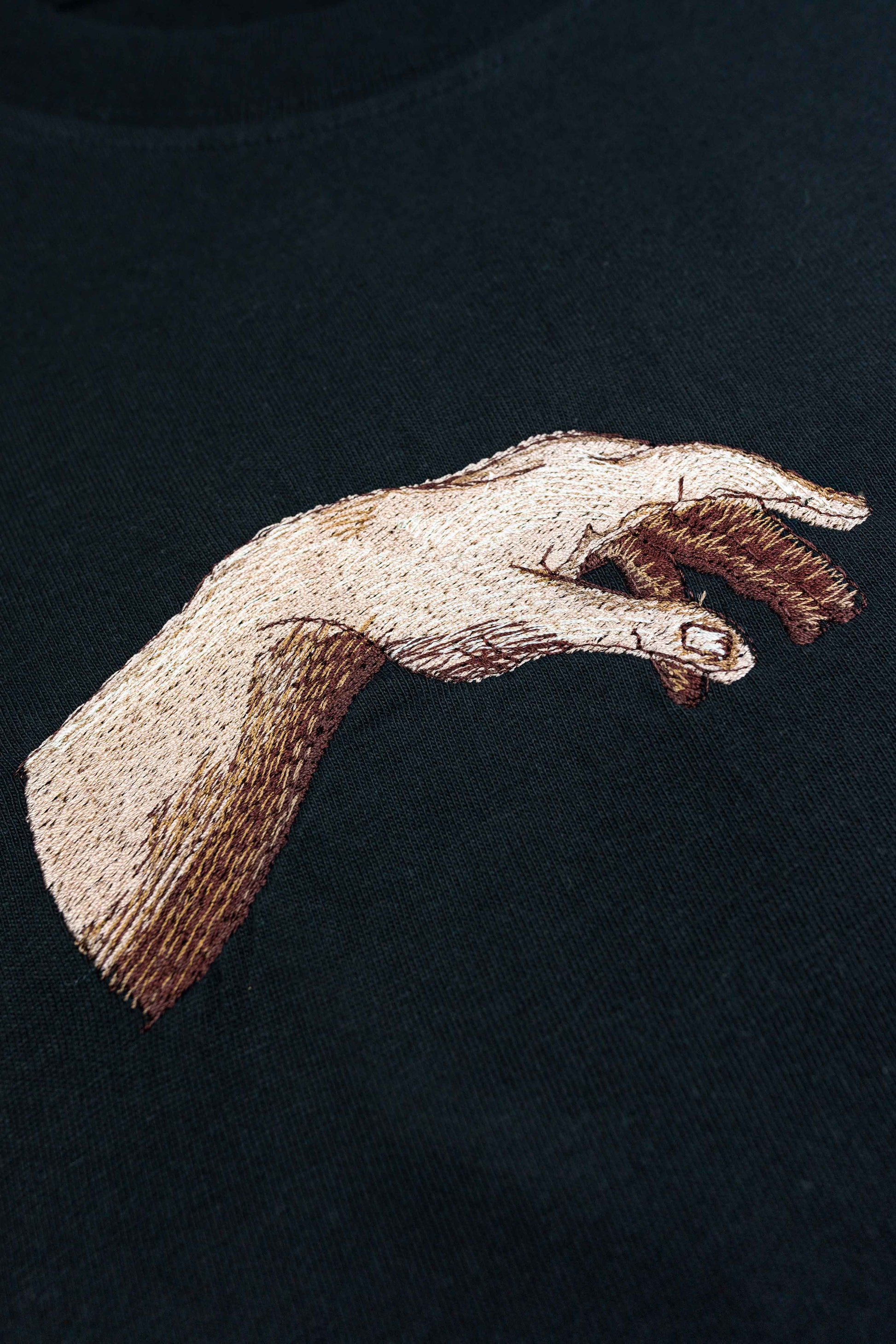 Sustainable organic cotton t-shirt with The Creation of Adam for men and women.