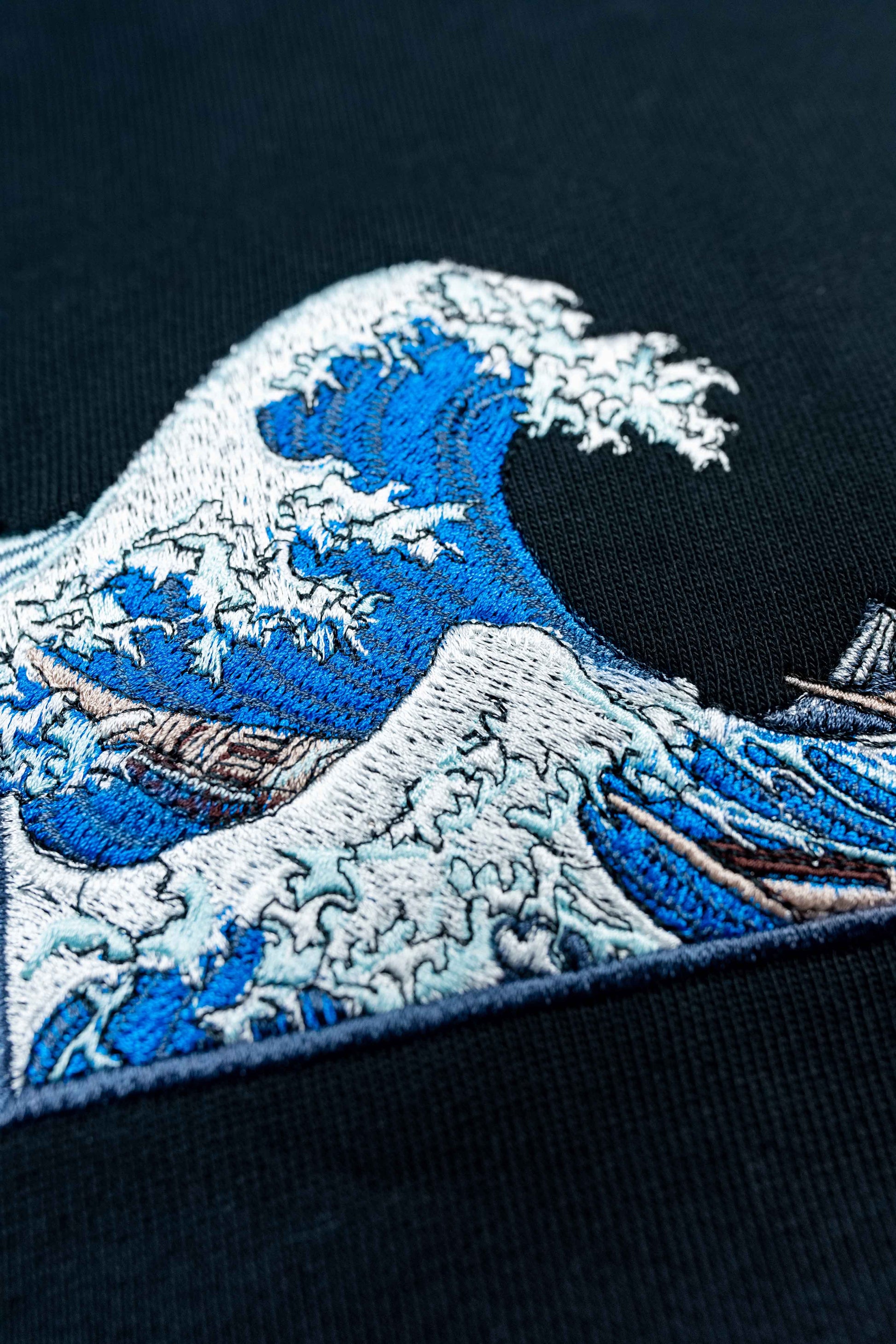 Unisex organic cotton hoodie featuring The Great Wave off Kanagawa design.