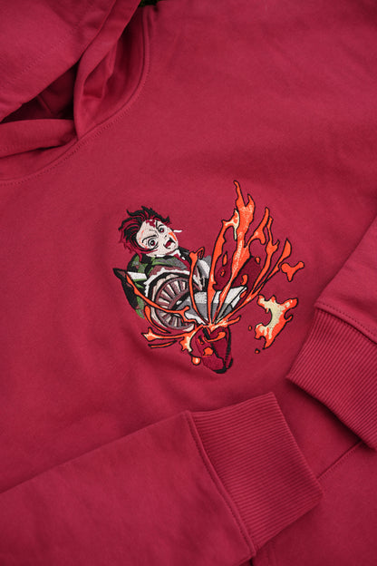 Unisex closeup Tanjiro Hoodie - Stitchdom